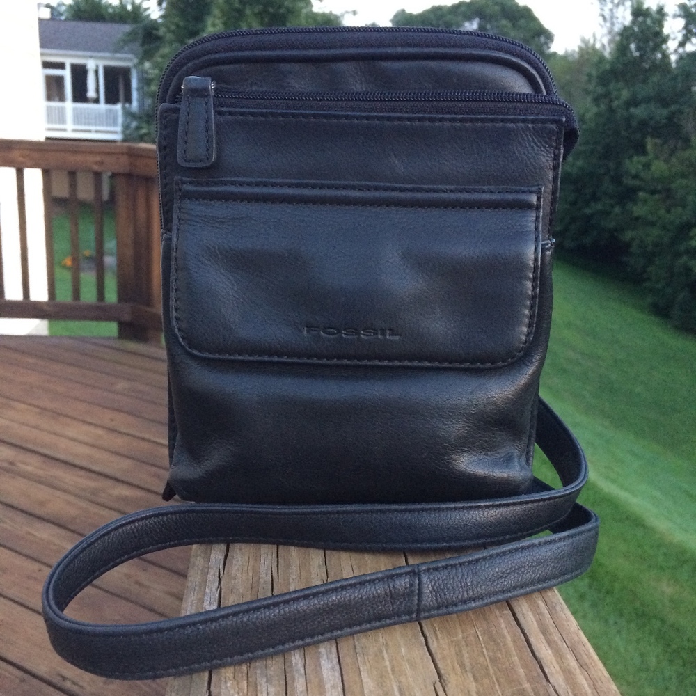 Black Fossil Crossbody Bag